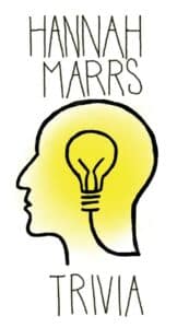 Hannah Marrs Trivia logo - outline drawing of a head with a lightbulb inside, filled in with yellow gradient